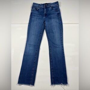 SOLD Mother Jeans The Rascal Ankle Snippet Wash Frayed Blue Denim Womens 26